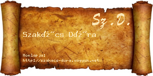 Szakács Dóra névjegykártya